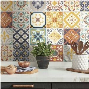 🆕 RoomMates Spanish Terracotta Peel & Stick Tile Backsplash Pack of 4